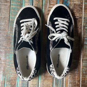 Sidewalk Low-Top Sneakers in Suede and Spot Calf Hair